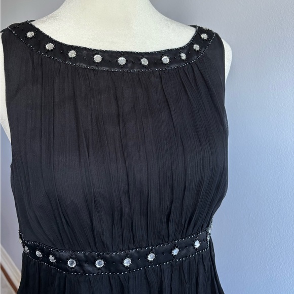 Y2K Vintage Black 100% Silk Tank Top
with Beaded Neckline Deadstock - Picture 4 of 5